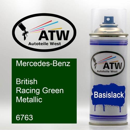 Mercedes-Benz, British Racing Green Metallic, 6763: 400ml Sprühdose, von ATW Autoteile West.